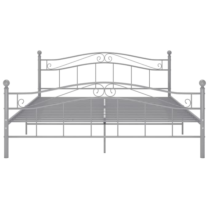 vidaXL - Bedframe - metaal - grijs - 200x200 - cm