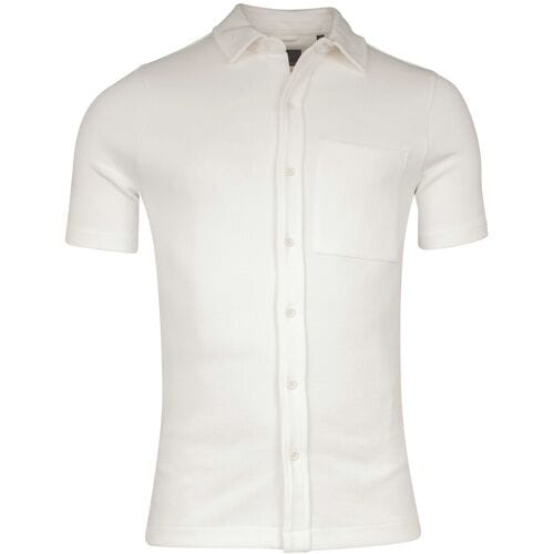 Giordano Overhemd Uni Color Puglia Doubleface Knit Short Sleeve Snow White / male
