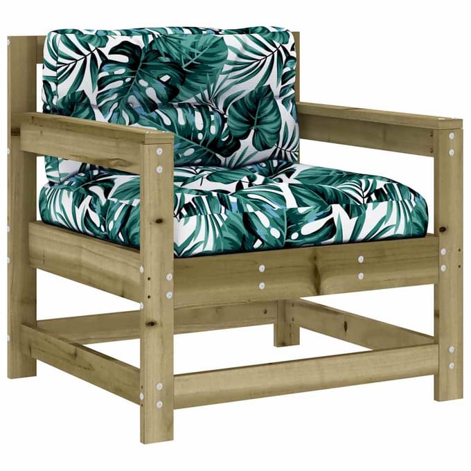 vidaXL - Tuinstoelen - 2 - st - met - kussens - geïmpregneerd - grenenhout