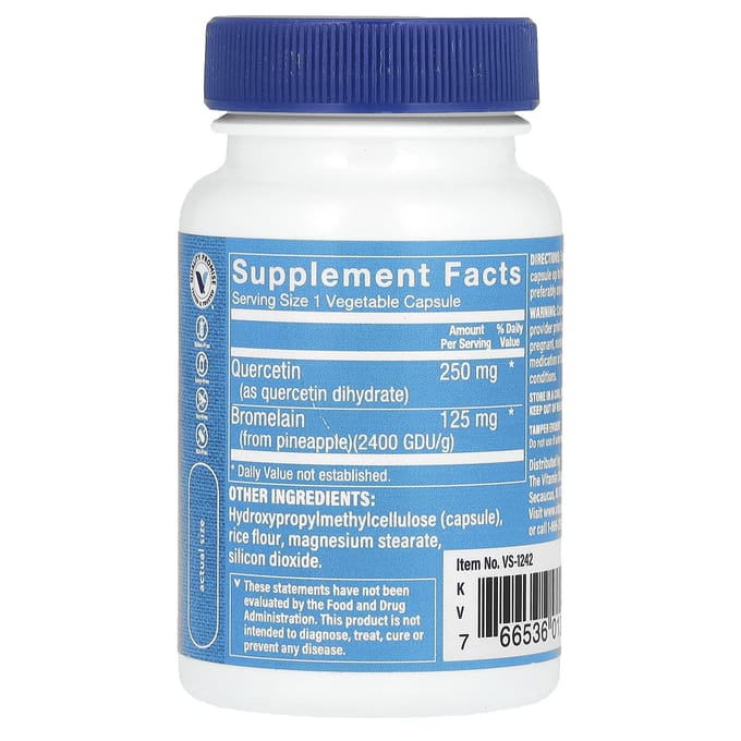 Met Quercetine en Bromelaïne, 60 Vegetarische Capsules