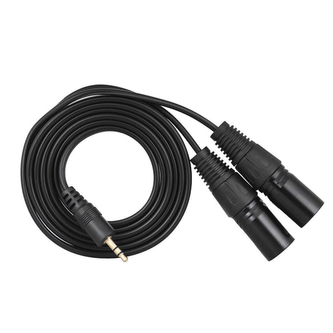Audiokabelsnoer van 1,5 m, dubbele XLR mannelijk naar 3,5 mm mannelijke stekker