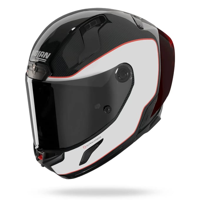 Nolan X-804 RS Asso Di Picche 343 Carbon Wit Rood Glossy Integraalhelm - Helm