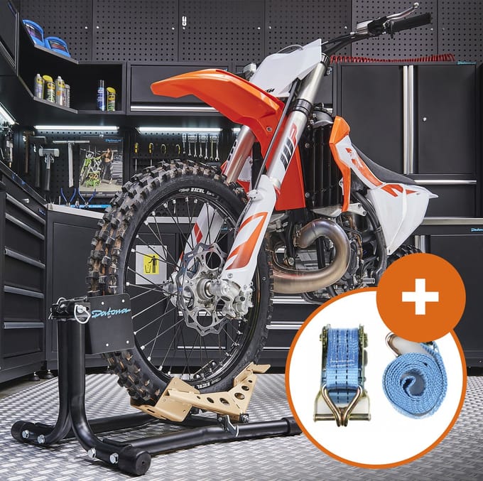 Datona® Inrijklem voor crossmotoren + spanband - Goud