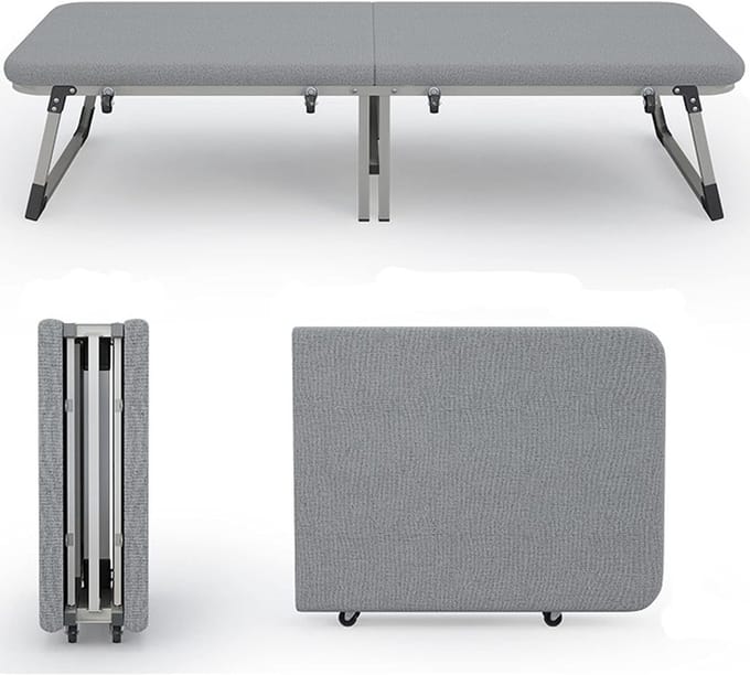 Opvouwbaar campingbed - Draagbaar bed - Buiten ontspannen - Robuuste constructie - 190x80CM - Zwart
