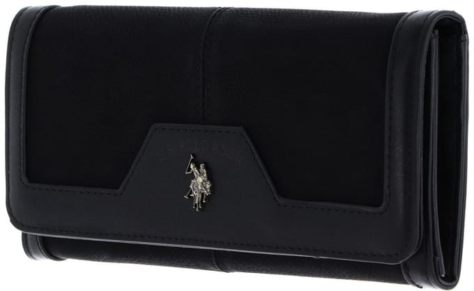 U.S. POLO ASSN. portemonnee Monroe Flap Wallet Black zwart