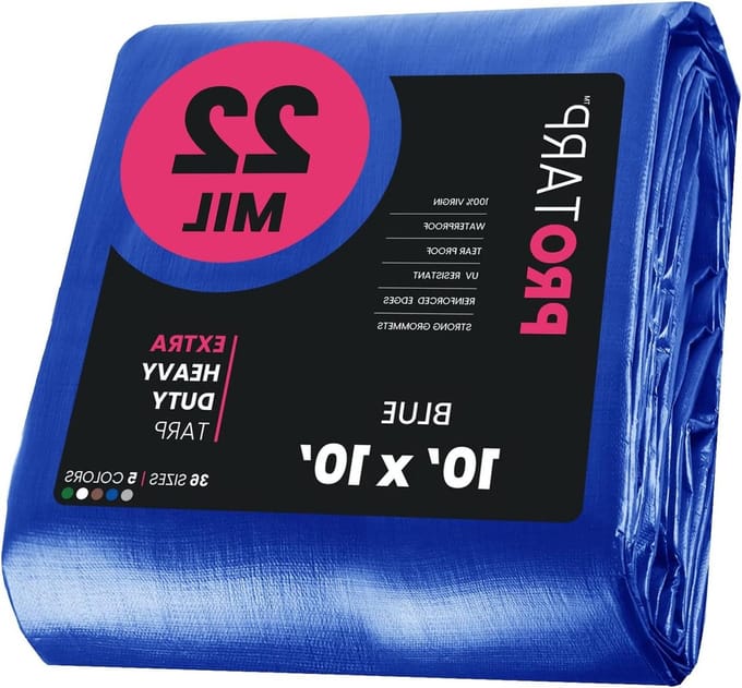 Waterdicht dekzeil - Zwaar polyzeil - Bescherming buiten - UV- en scheurbestendig - 3 x 3 meter - Blauw