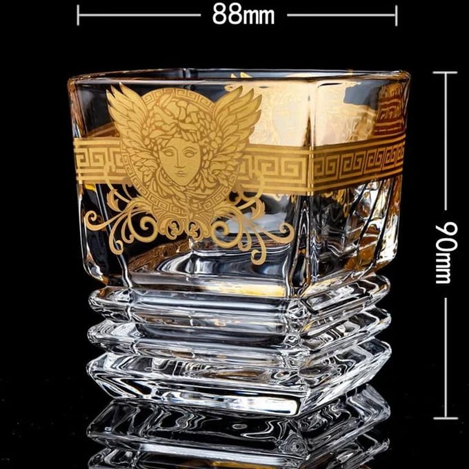 Creatief Kristal Whiskyglas Goudkleurige kopglas Multifunctioneel waterglas M