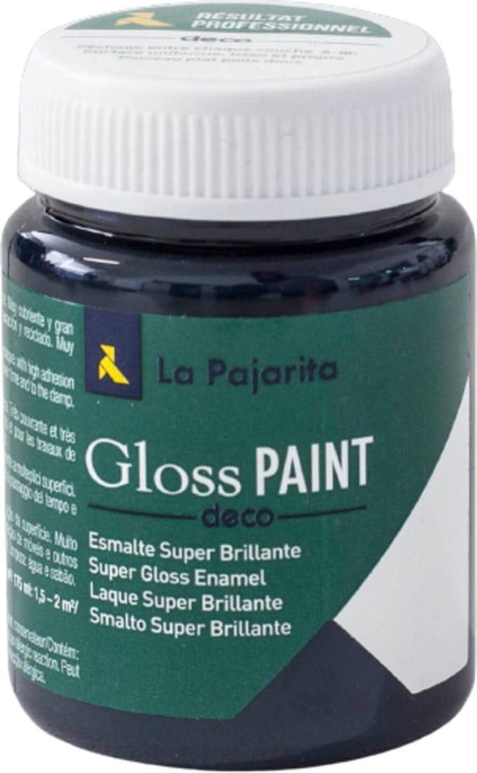 La Pajarita glans verf 75ml waterbasis Blackjack zwart speelgoed.
