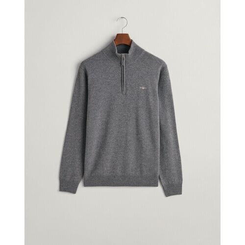 Gant Trui Superfijne Lamswol Half-Zip Antraciet / male