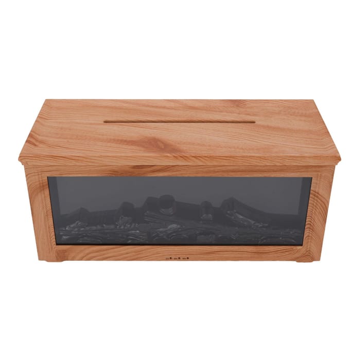 180ml Watertank Houtnerf Open Haard Aromatherapie Diffuser Simulatie Vlam Luchtbevochtiger Essentiële Light black