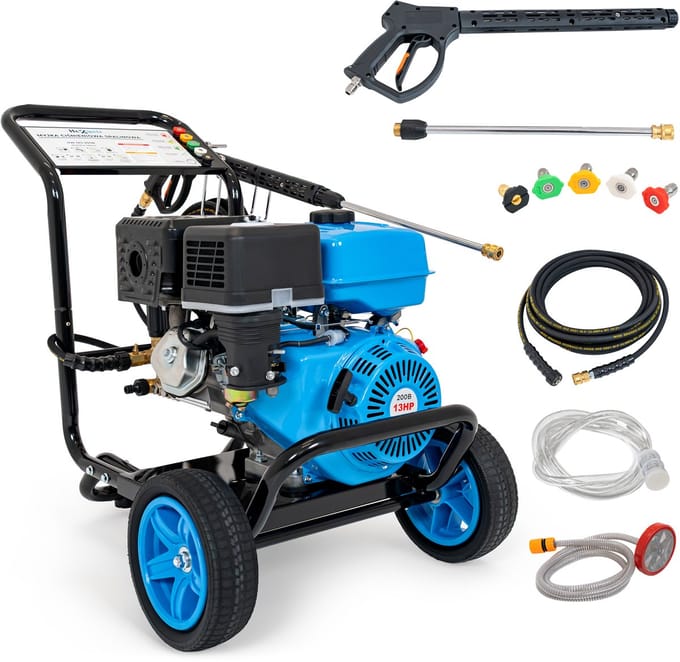 HEXWELT HW-MS-200B Benzine Hogedrukreiniger - 221 Bar - 13 PK - 12,6 l/min