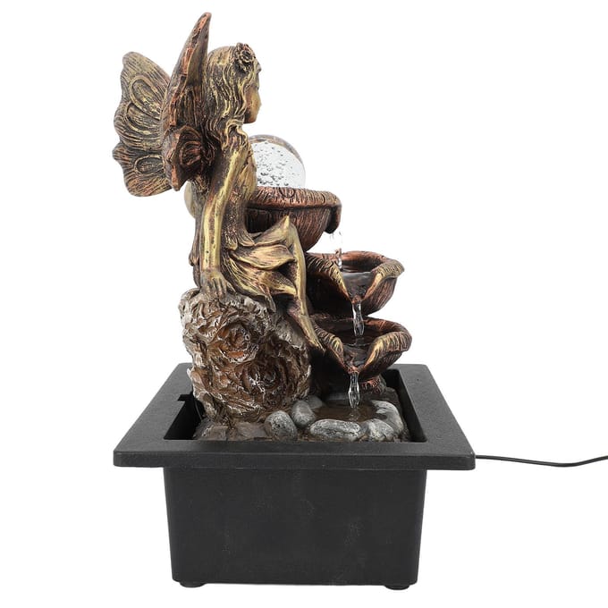 Tafelbladfontein USB Stille Pomp Verhoog Luchtvochtigheid Decoratieve Desktop Watervalfontein met LED black