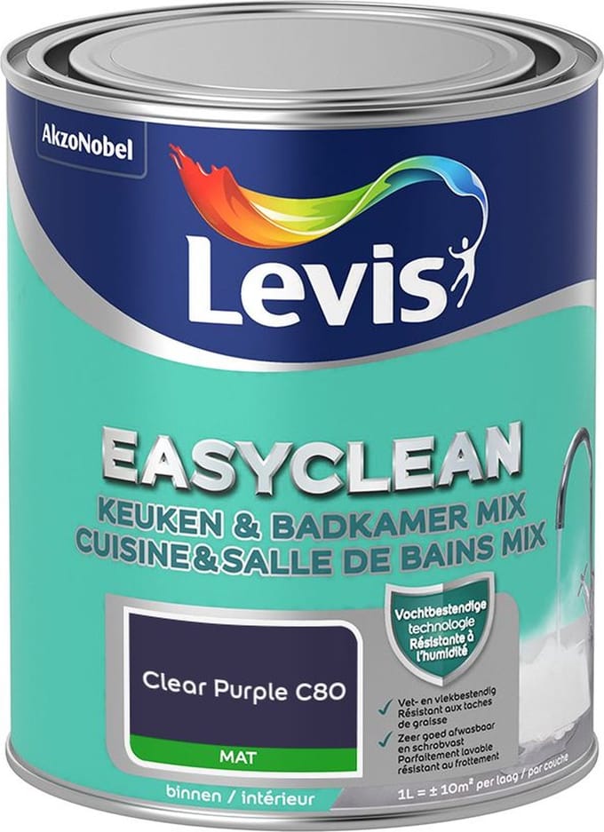 Levis - Easyclean Keuken & Badkamer Mix - Clear Purple C80 - Mengverf - 1 L