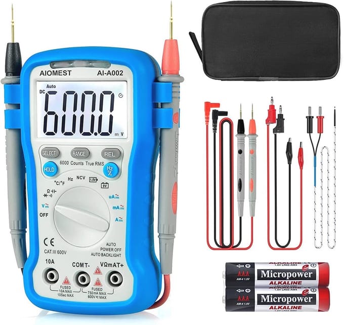 Digitale Multimeter Tester voor DC/AC met Auto Achterlicht - Volt, Huidige, Weerstand, Capaciteit, Diode/HFE-tests