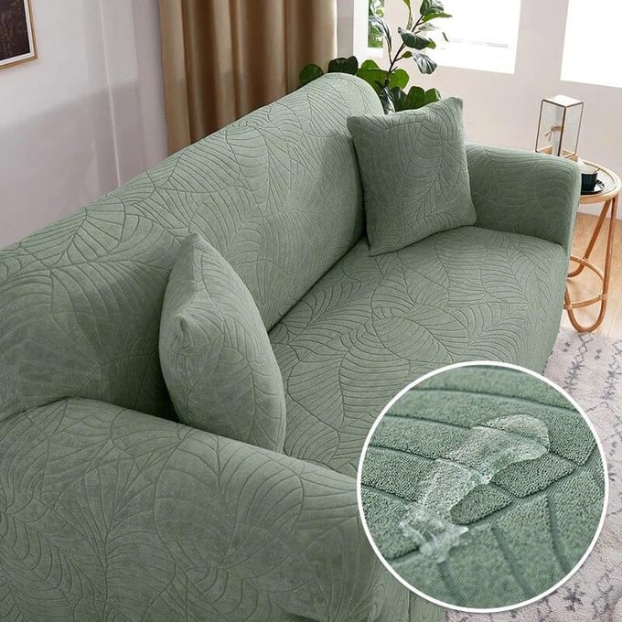 Housse de canapé en jacquard imperméable et élastique pour canapé d'angle en forme de L 1/2/3/4 places 2 Seater 145-180cm