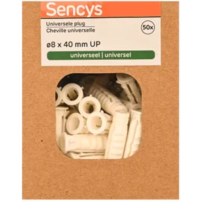 Sencys Universele Plug Nylon - Diam. 8x40mm - 50 Stuks