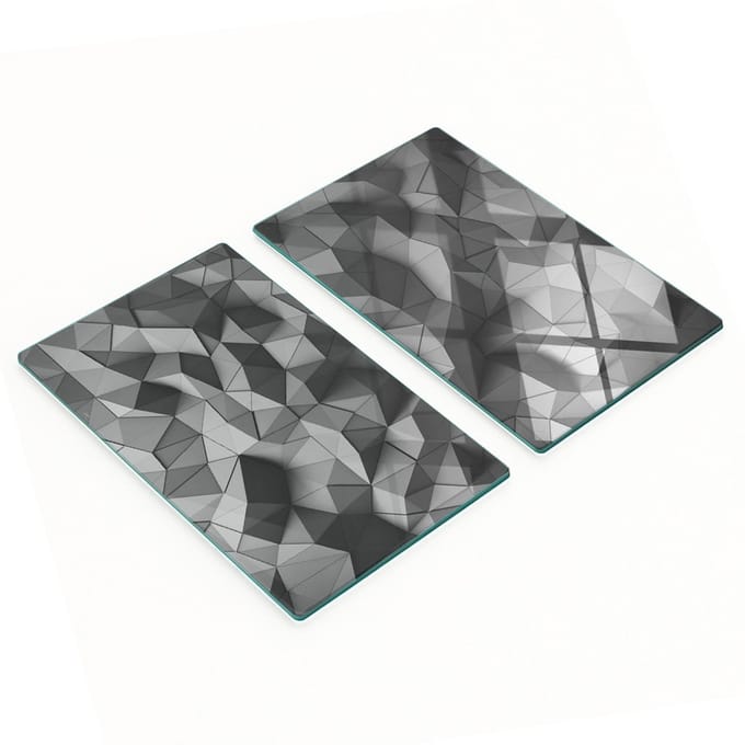 Set van gehard glazen snijplanken met 3D-afbeeldingen, 2x30x52 cm