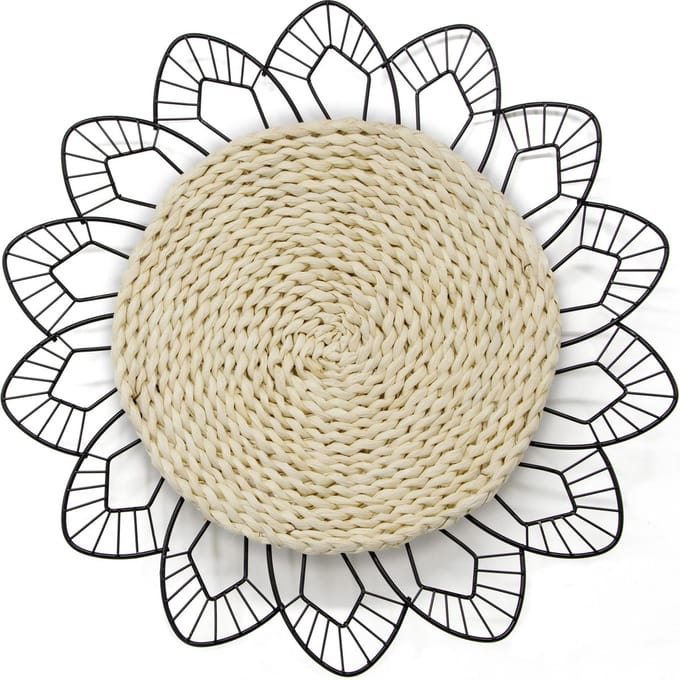 Art for the Home Metal Art Bloem met rotan diameter 47cm