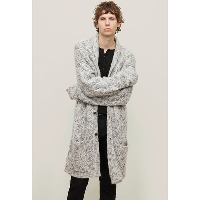 John Varvatos Audubon Easy Fit Shawl Griffin Grey Taglia: S | Cardigan Outlet | Uomo | Grigio