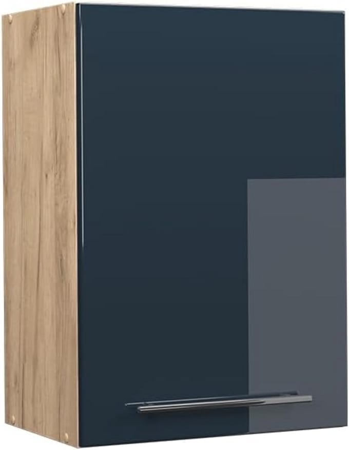 Hangkast Keuken 50 cm Donkerblauw Hoogglans/Eiken Module