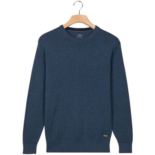 Baileys Trui Crew Neck Allover Fine Two-Tone Texture Midden Blauw / male