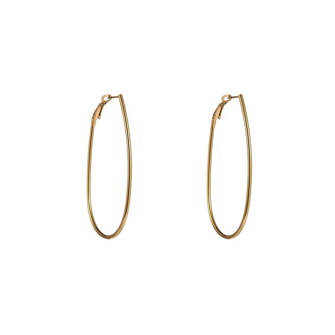 Go Dutch Label Oorringen Fine Oval Hoop - 70mm Goudkleurig