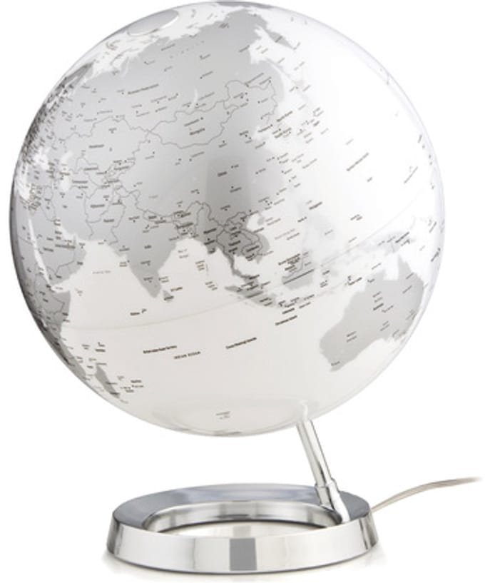 globe Bright Chrome 30cm diameter kunststof voet engelstalig NR-0331F7NS-GB