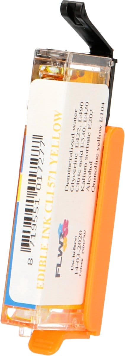 FLWR - Inktcartridge / Eetbaar CLI-571Y / Geel - Geschikt voor Canon
