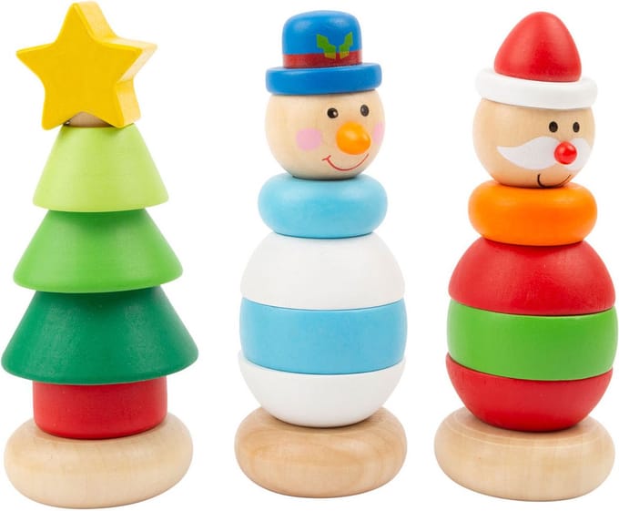 Small Foot Wooden Stacking Tower Christmas Figure 1 pcs. (Assorted)