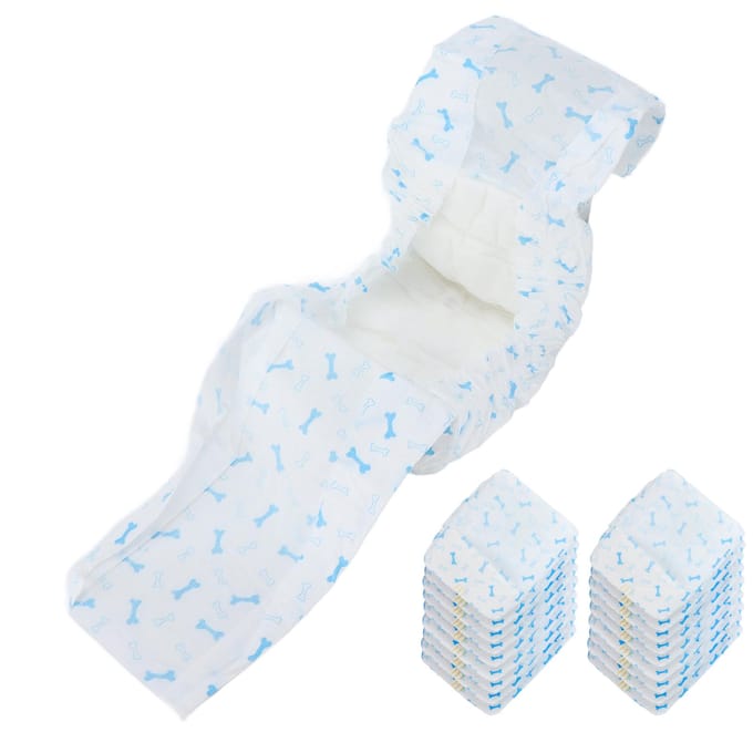 Couches pour Chien Mâle Déodorisation Charbon de Bambou Pet Jetable Bandes Ventrales avec Fuites white