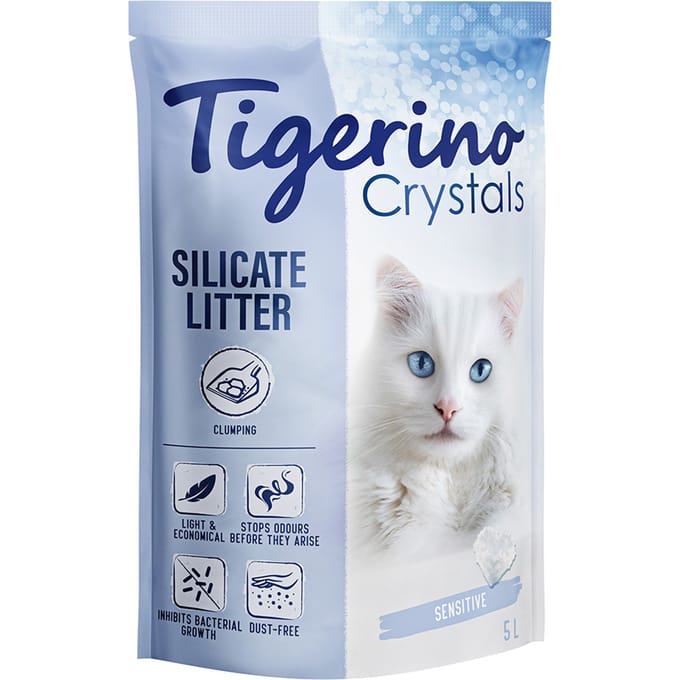 3x5l Sensitive Parfumvrij Tigerino Crystals Klonterende Kattenbakvulling