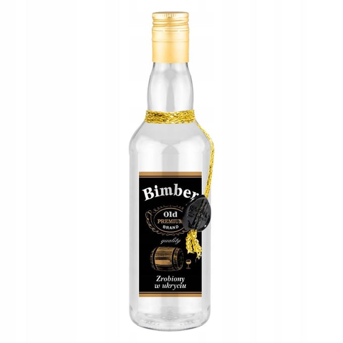 Bimberek - Decoratieve Fles - 500ml - Zwart - Monopool - Met Kurk