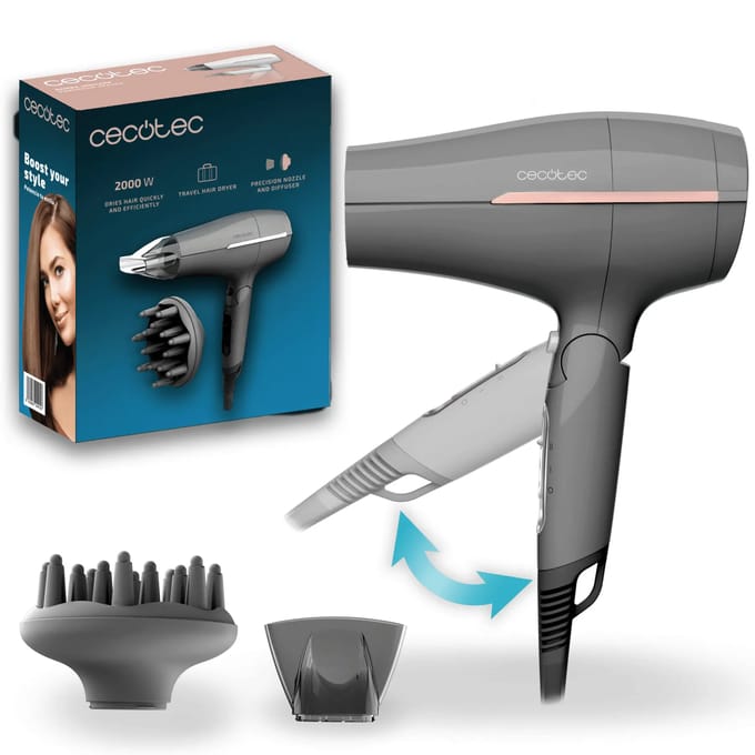 Cecotec IoniCare Power&Go Heaven Föhn 2000W Grijs Diffuser 2 Snelheden