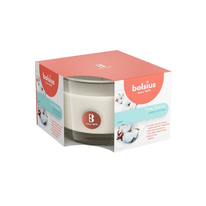 Bolsius Geurkaars True Scents Fresh Cotton - 6 cm / ø 9 cm