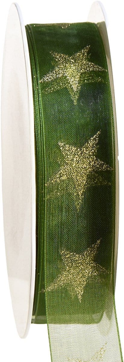 Sterlint groen goud organzalint Kerstmis B25mm L18m