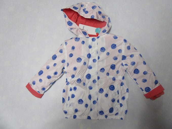 Noukie's - Jas - Meisje - Uitneembare voering  - Wit stip blauw  - 3 jaar 98