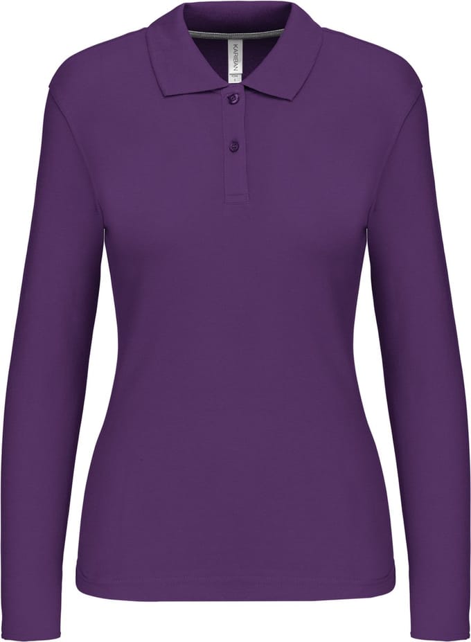 Kariban Damespolo lange mouwen K244 - purple - S