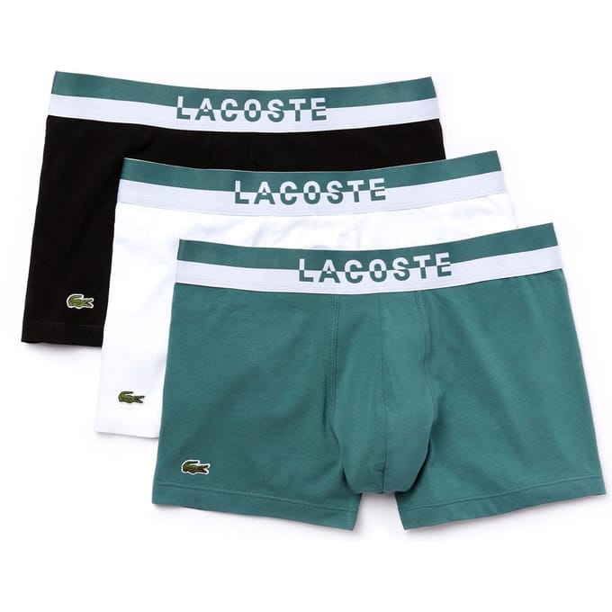 Lacoste - Maat XS - Heren 3-pack Trunk - Groen/Wit/Zwart
