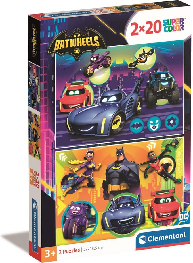 Clementoni - Puzzel - 2x20 Stukjes - Batwheels - Puzzel Voor Kinderen - Vanaf 3 Jaar