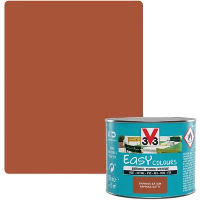 V33 Buitenverf Easy Colours - Paprika - Zijdeglans 125ml