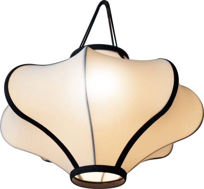 Lampenkap 40cm-Lantaarn-Elastische Stof-Crème 'Lumi'