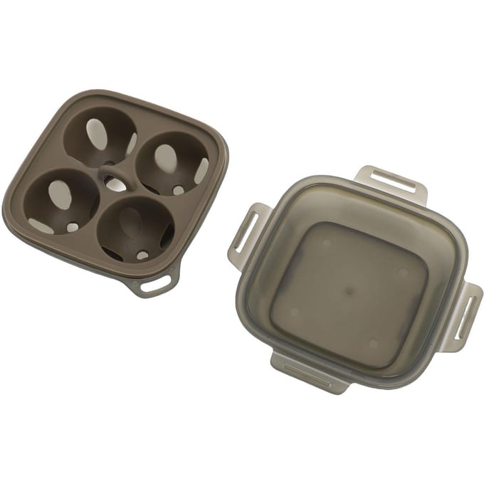 Buiten Eierendoos PP Siliconen Schokbestendig Multifunctioneel 4 Vaks Eierhouder voor Kamperen Picknick gray