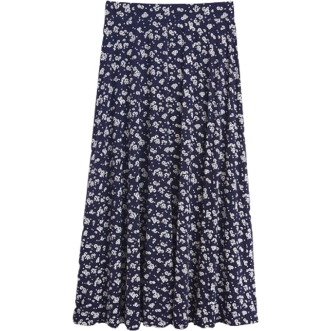 White Stuff Jada Eco Vero Jersey Skirt Navy Print Maat: 6 | Maxi Rokken Outlet | Dames | Blauw