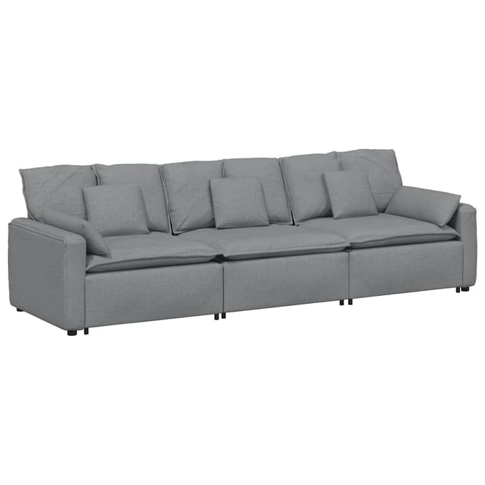 vidaXL - Modulaire - bank - met - kussens - lichtgrijs