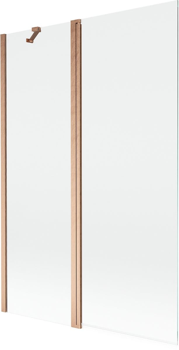 Mexen Mist badwand 2-delig 120 x 150 , transparant, geborsteld koper - 8A9-120-011-65-00