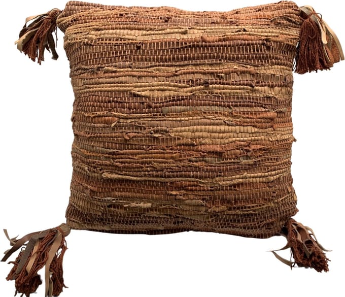 Rocaflor - Kussen - Leer - Bruin - Gerecycled - 45x45cm