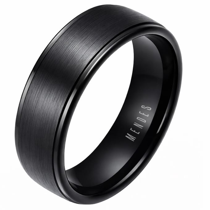 Herenring Wolfraam Zwart 8mm-18mm