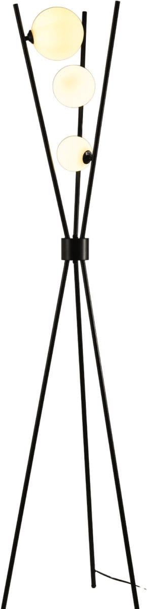 Kosilum - Phoebe - Vloerlamp - Zwart en Wit - Metaal en glas