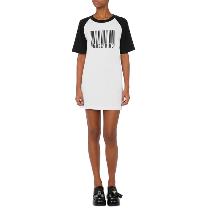 Moschino Barcode Interlock Dress White Taglia: 36 | Abiti Mini Outlet | Donna | Bianco