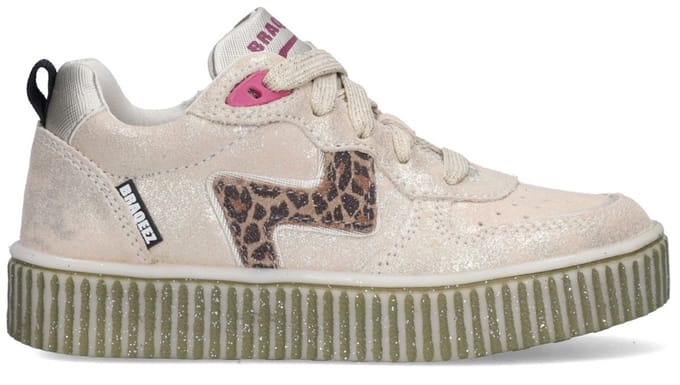 Braqeez 426231-494 Meisjes Lage Sneakers - Roze - Imitatieleer - Veters